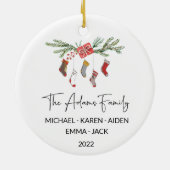 NOM Ornement de Noël familial personnalisé (Dos)