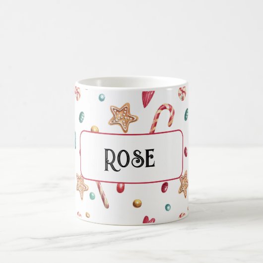 Nom ou monogramme, bonbons et biscuits Mug 11oz (Centre)