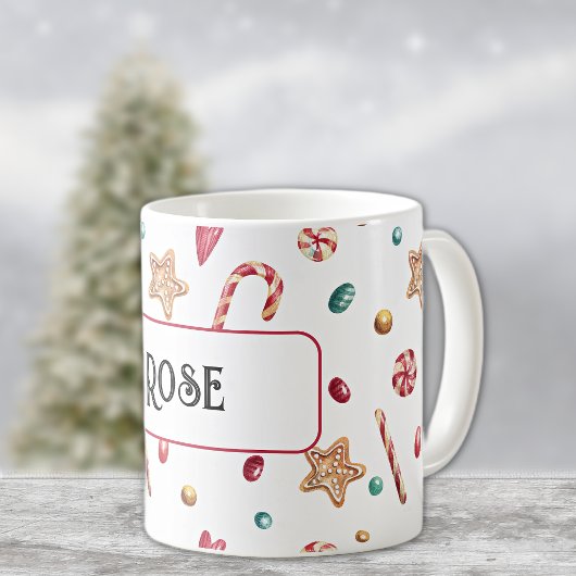Nom ou monogramme, bonbons et cookies Mug à café 3