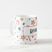 Nom ou monogramme, bonbons et cookies Mug à café 3 (Devant gauche)