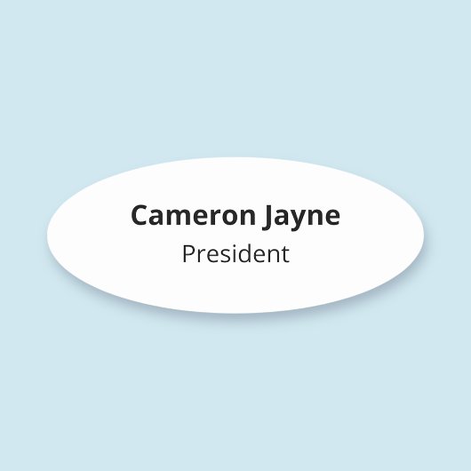 Nom ovale blanc Étiquette ou Magnétique Profession