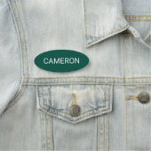 Nom ovale vert Étiquette Badge Pin ou Magnétique 3 (En situation)