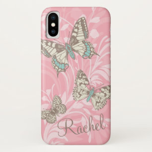 Nom papillons coque iphone rose floral