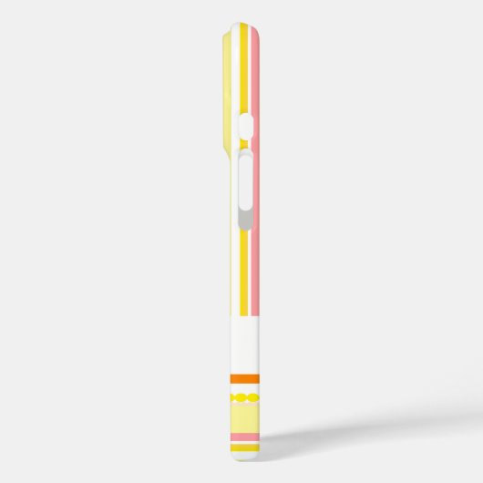 Nom perles rayées orange coque rose (Verso / Gauche)