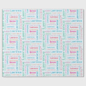 Nom personnalisable Papier cadeau coloré (Plat)