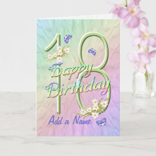 Nom personnalisé 18e anniversaire Papillon Carte d