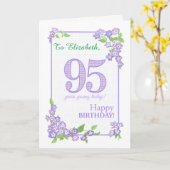 Nom personnalisé 95e anniversaire avec carte Fleur (Fleur jaune)