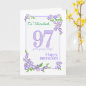 Nom personnalisé 97e anniversaire avec carte Fleur (Fleur jaune)