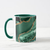 Nom personnalisé Agate de Mug Vert Parties scintil (Gauche)