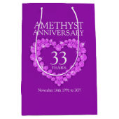 Nom personnalisé améthyste anniversaire photo sac (Devant)