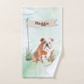 Nom personnalisé Anglais Bulldog Pet Chien (Serviette à main)