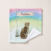 Nom personnalisé Animal de chat Bengale (Gant de toilette)