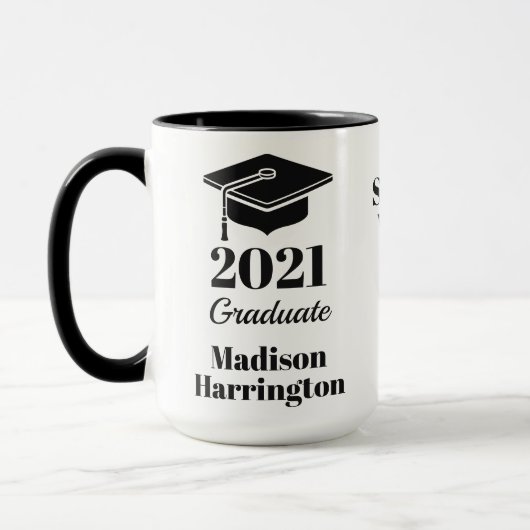 Nom personnalisé, année, texte Mug Graduation (Gauche)
