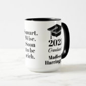 Nom personnalisé, année, texte Mug Graduation (Devant droit)