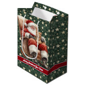 Nom personnalisé Aquarelle Sac cadeau Santa Claus (Devant Angle)