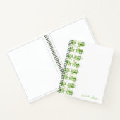 Nom personnalisé Aquarelle vert Carnet Floral (Intérieur)