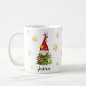 Nom personnalisé Arbre de Noël Gnome Mug classique (Gauche)