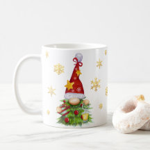 Nom personnalisé Arbre de Noël Gnome Mug classique