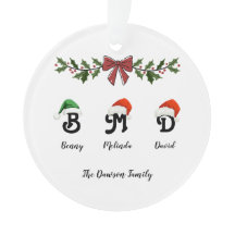 Nom personnalisé Arbre de Noël Ornement acrylique
