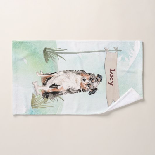 Nom personnalisé Australian Shepherd Pet Dog (Serviette à main)