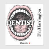 Nom personnalisé Autocollant pour dentiste (Feuille)