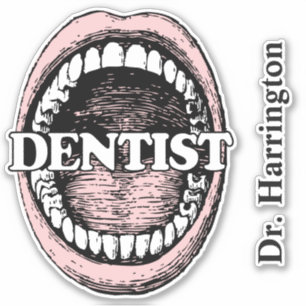 Nom personnalisé Autocollant pour dentiste