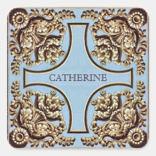 Nom personnalisé Autocollants victoriens ornés (Devant)