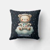 Nom personnalisé Baby Boy Coussin Astronaut Teddy (Verso)