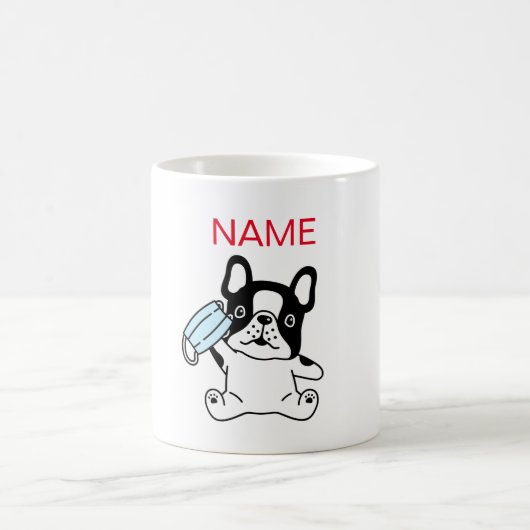 NOM PERSONNALISÉ BABY BULLDOG AVEC MASK Mug (Centre)