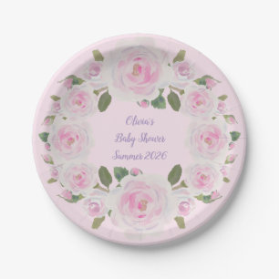 Nom personnalisé, Baby Shower assiette en papier R