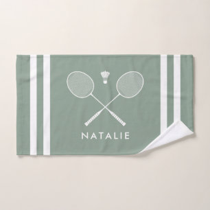 Nom personnalisé Badminton Sage Green Stripes