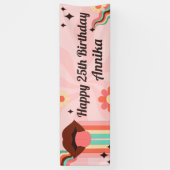 Nom personnalisé, bannière de fête d'anniversaire (Vertical)