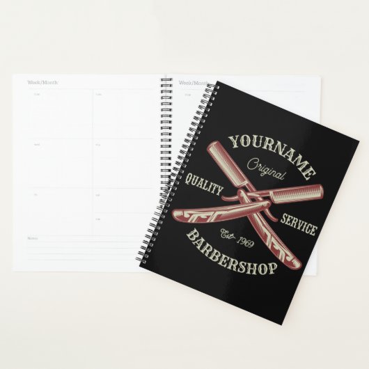 NOM PERSONNALISÉ Barber Droit Razor Barbershop (Devant avec enveloppe)