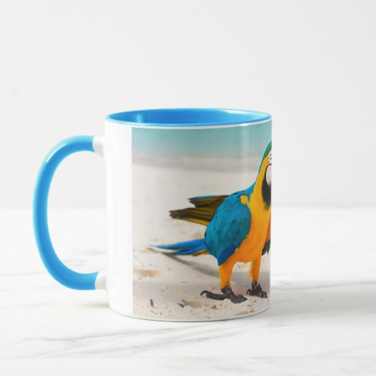 Nom personnalisé Beach Parrot tasses (Gauche)