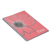 Nom personnalisé Beau Carnet de conception de fleu (Côté Droit)