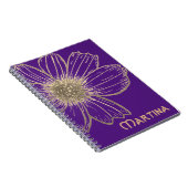 Nom personnalisé Beau Carnet de conception de fleu (Côté Droit)