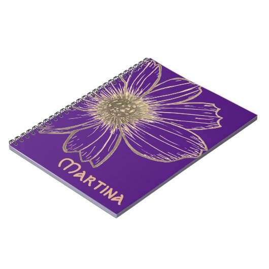 Nom personnalisé Beau Carnet de conception de fleu (Côté gauche)