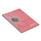 Nom personnalisé Beau Carnet de conception de fleu (Côté Droit)