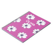 Nom personnalisé Beau Carnet design rose fleur (Côté gauche)