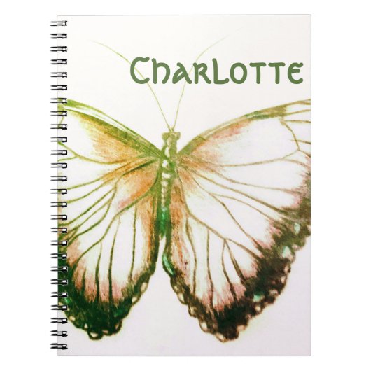 Nom personnalisé Beau Carnet papillon (Devant)