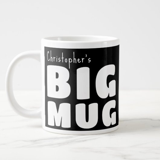 Nom personnalisé Big Mug Black White C00 Fun Novel (Gauche)