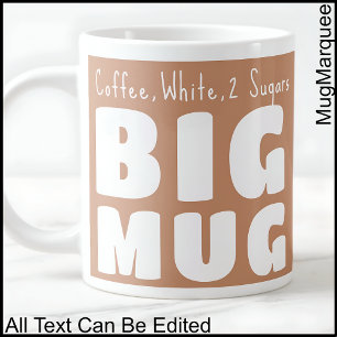 Nom personnalisé Big Mug Brown C84 Drôle nouveauté