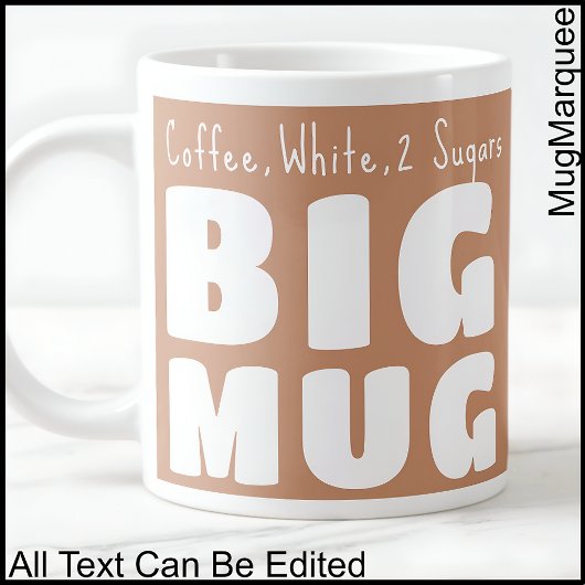 Nom personnalisé Big Mug Brown C84 Drôle nouveauté
