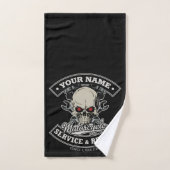 Nom personnalisé Biker Mécanique Skull Motorcycle  (Serviette à main)
