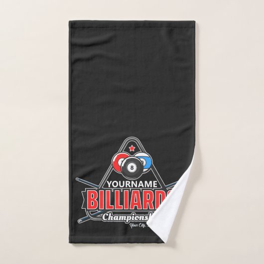 NOM Personnalisé Billard 8 Ball Pool Cue Rack (Serviette à main)