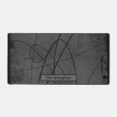Nom personnalisé Black Grey Masculine Abstrait (Recto)