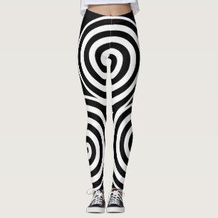 Nom personnalisé Black White Spiral Leggings Yoga