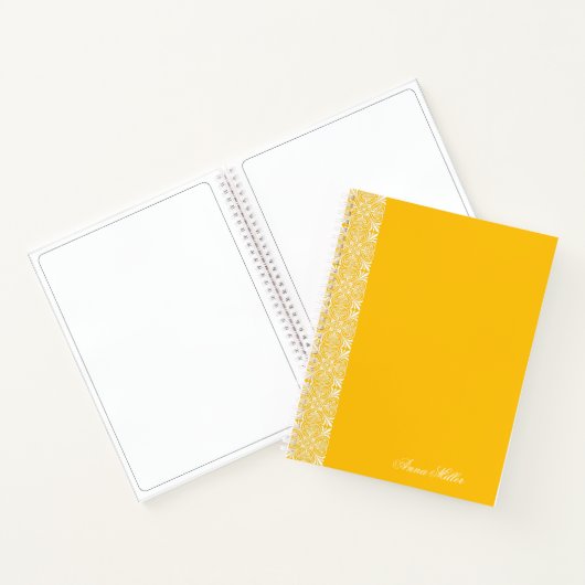 Nom personnalisé blanc vectoriel Motif Carnet or (Intérieur)