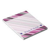 Nom personnalisé + Bloc-notes rose/pourpre/gris (Incliné)