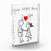 Nom personnalisé Bloc photo Couple Love (Gauche)